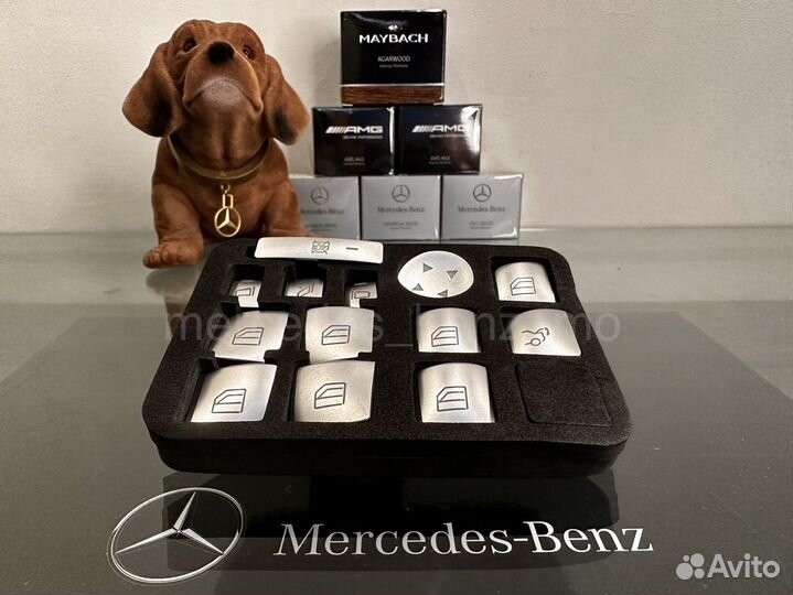 Накладки на кнопки зеркал и стекол Мерседес