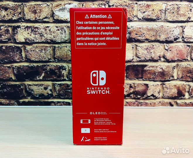 Nintendo Switch oled 64 гб, неоновый синий/красный