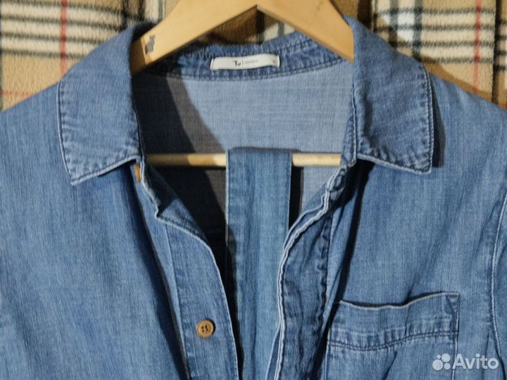 Джинсовое платье рубашка