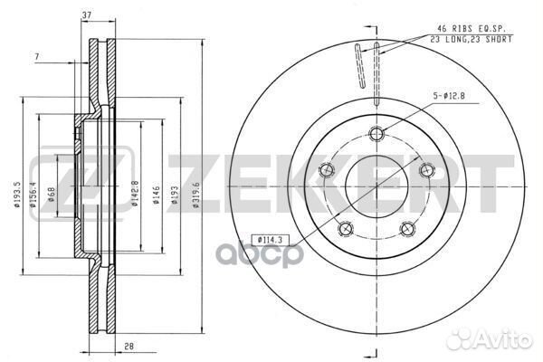 Диск торм. перед. Nissan Qashqai (J10) 07- Juk