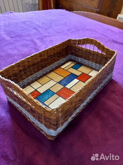 Декоративная плетеная корзиночка