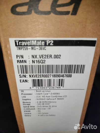 Ноутбук Acer travelmate p259-mg