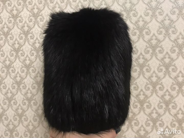 Шапка норковая вязаная