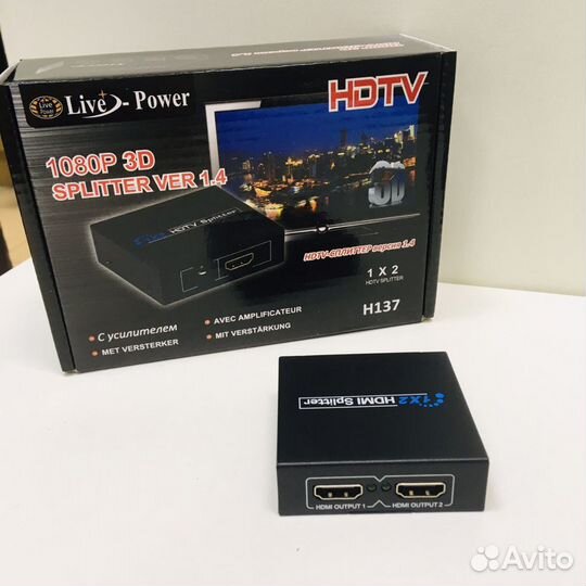 Разветвитель hdmi 1 вход 2 выхда ver 1,4
