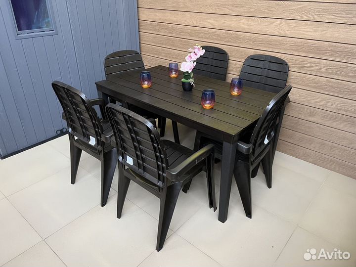 Обеденная группа стол и 6 стульев