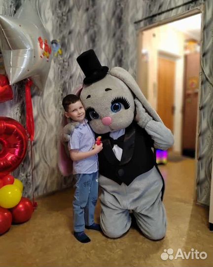 Белый мишка, Зайчики, Поздравление, Аниматор