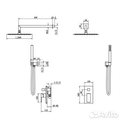 Душевая система Boheme Qubic 474-3-MW