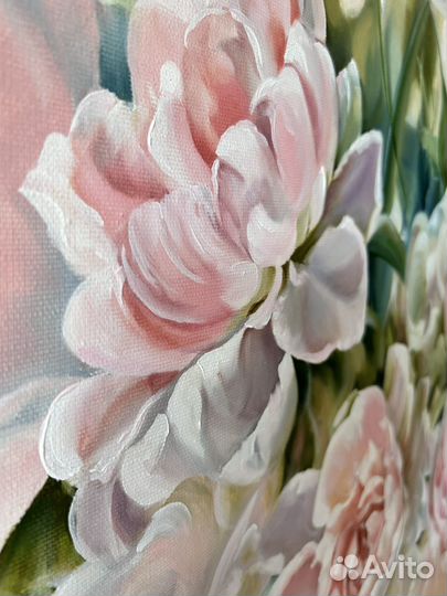 Картина маслом на холсте Пионы