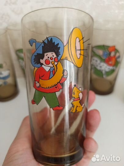 Стаканы с рисунком. Тонкое стекло. СССР