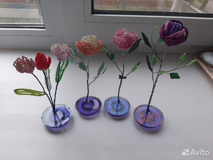 Розы из бисера