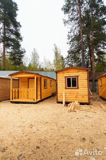 Мобильная баня из бруса 2.3 x 7 метров