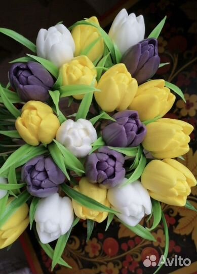 Букет тюльпанов из мыла ручной работы