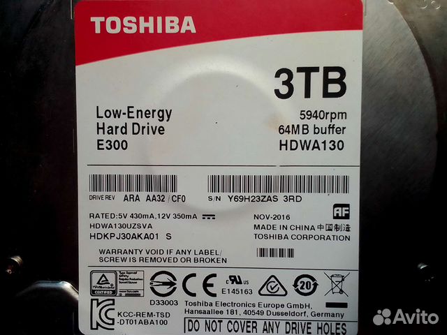 Жесткий диск 3 тб HDD 3Tb toshiba hdwa130