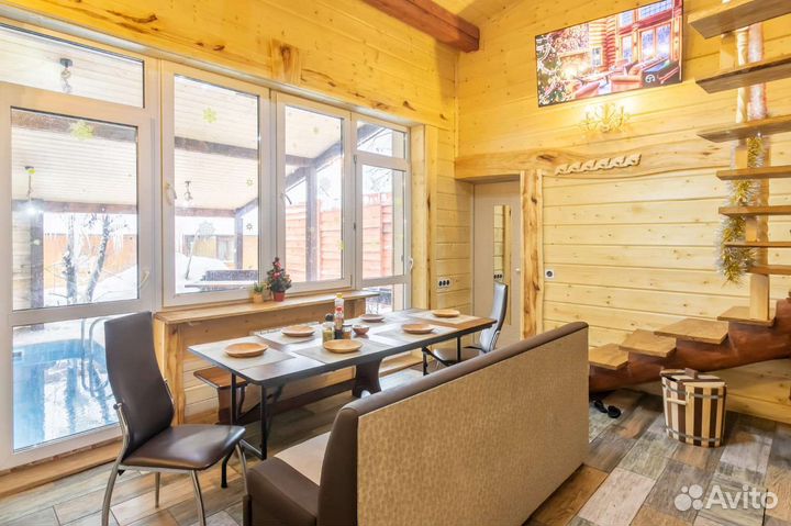 Баня - сауна с уличным бассейном