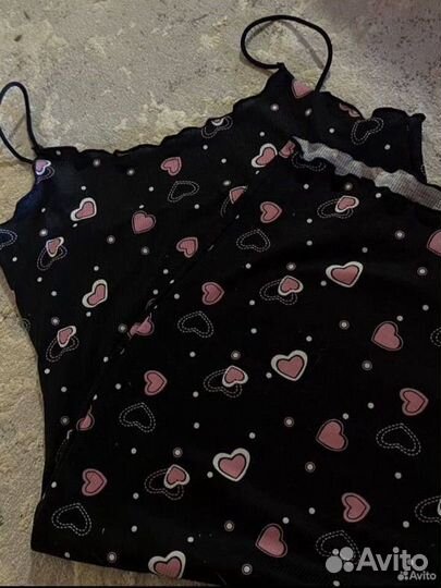 Платье с сердечками y2k