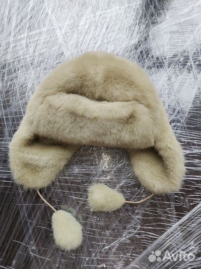 Шапка ушанка из искусственного меха
