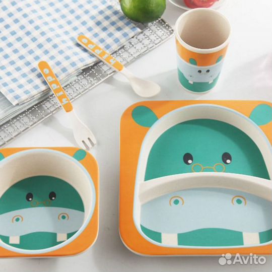 Посуда бамбуковая набор детской посуды