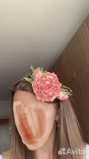 Ободок обруч с цветами