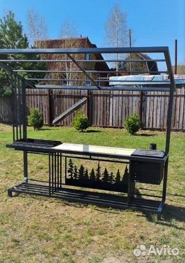 Мангал + крыша + печь с дымоходом