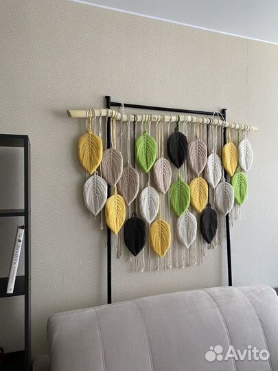 Панно на стену листья макраме