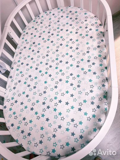 Простыня на резинке для детской кроватки 75*125