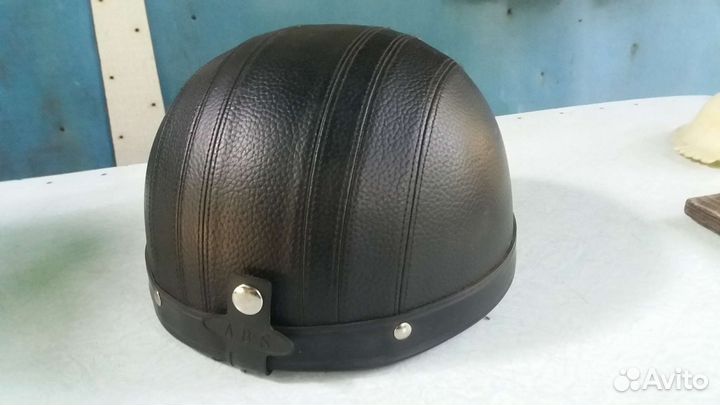 Каска байкерская кожаная