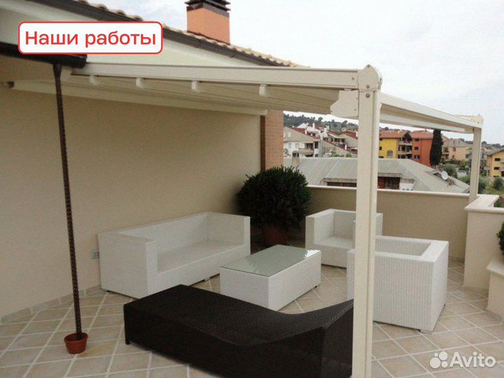 Пергола для улицы, вылет 4,5 м, ширина 7 м