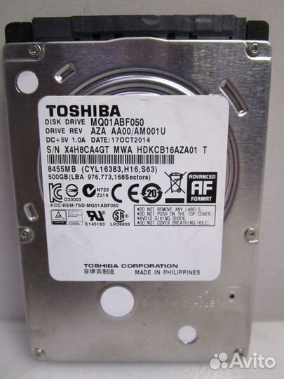 Жесткий диск 500Gb Toshiba MQ01ABF050 2,5