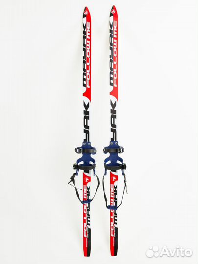 Детские лыжи дерево-пластик с насечками 160 см