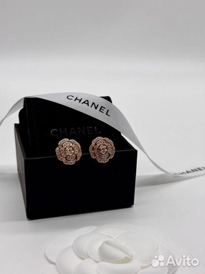 Chanel bouton de camelia серьги