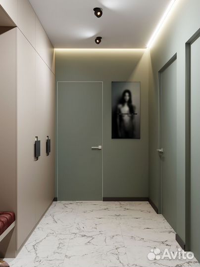 Скрытая дверь под покраску