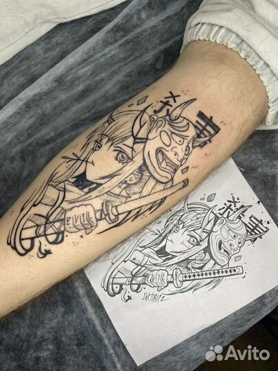 Тату в стиле аниме