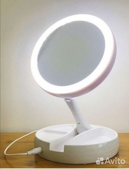 Зеркало с подсветкой настольное на подставке