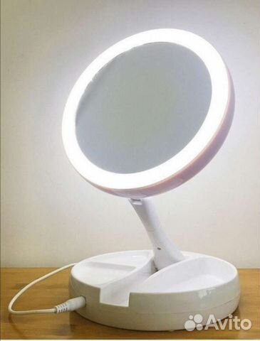 Зеркало с подсветкой настольное на подставке
