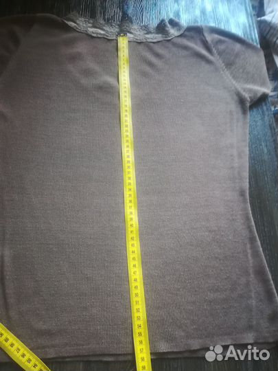 Футболка шелковая с кружевом капучино шелк с виско