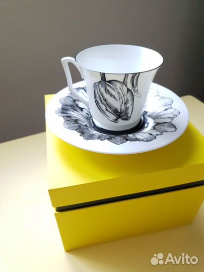 Чашка с блюдцем ифз фарфор костяной Сысоев