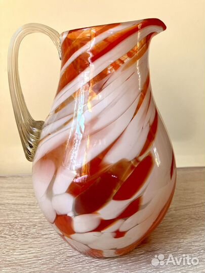 Кувшин цветное стекло винтаж в идеале