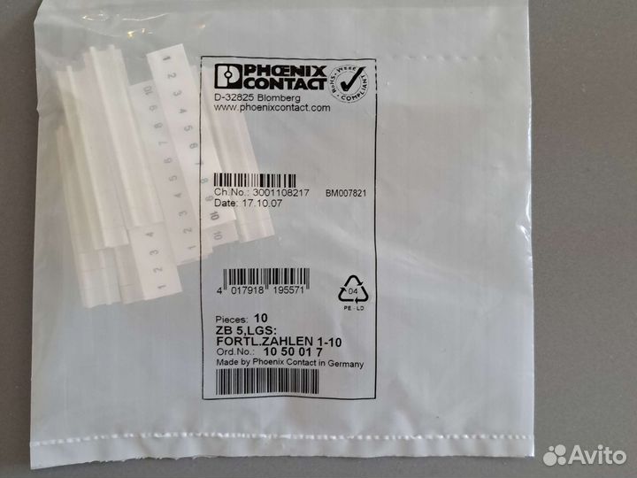 Phoenix Contact Маркировка для клеммных модулей ZB