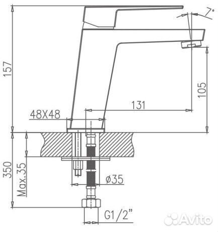 Смеситель для раковины Haiba hb10191 Хром