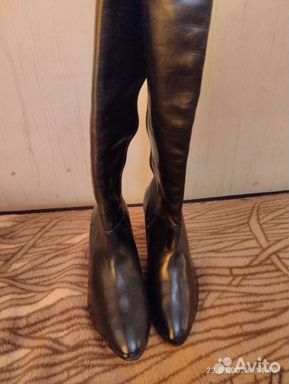 Сапоги кожаные женские