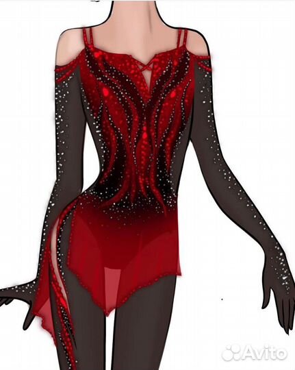 Платье для фигурного катания рост 158-164 см