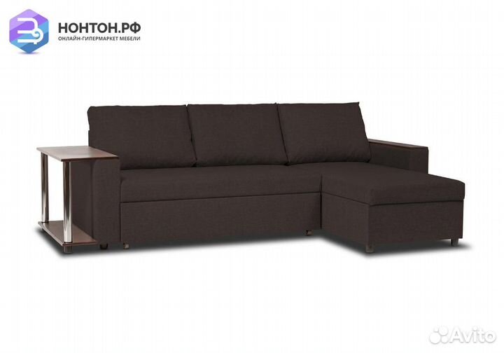 Диван угловой дельфин Форест кофейный