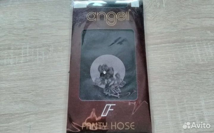 Колготки тёмно-коричневые с рисунком размер L