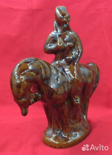 Статуэтка Майолика. Казак на коне. СССР
