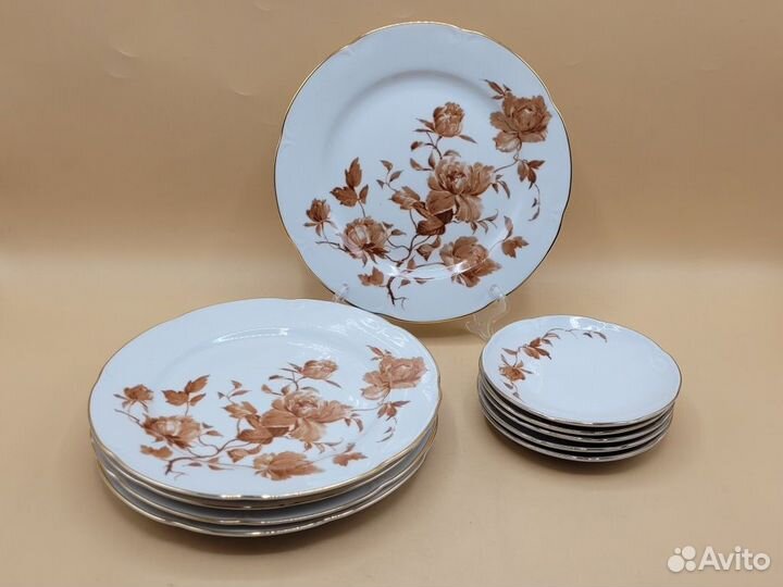 Сервиз чайный 24 пр фарфор Цветы Jlmenau гдр