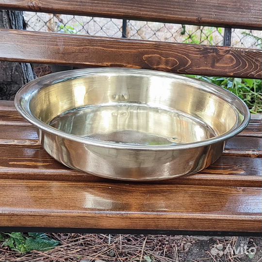 Старинная латунная утварь. Таз. Чайник. Поднос