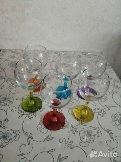 Фужеры цветное стекло
