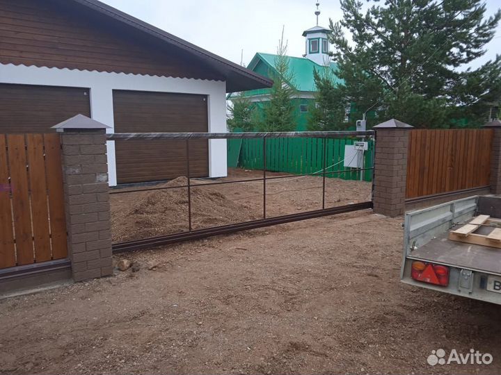 Откатные ворота+установка