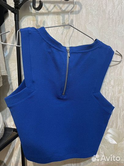Синий топ с замком