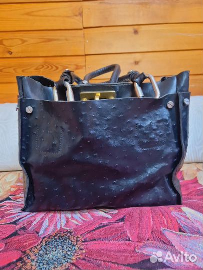Сумка натуральная кожа черная